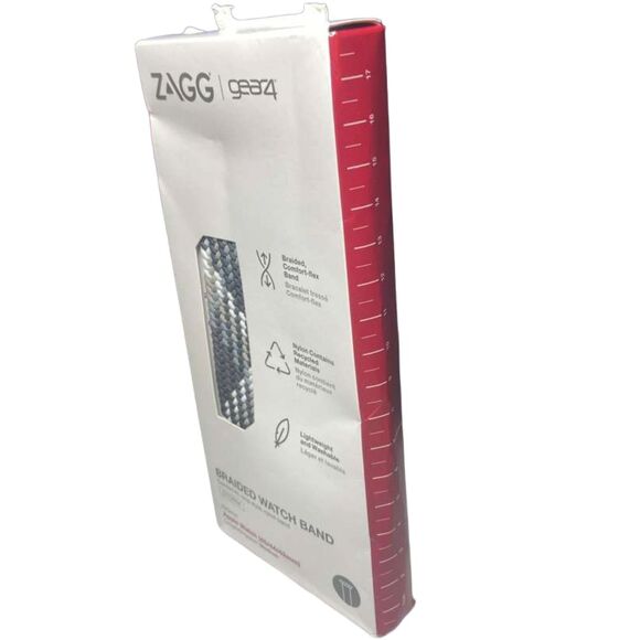 ZAGG Gear4 Braided Apple Watch Band Gray Storm 45/44/42mm Medium Open Box - Picture 7 of 9